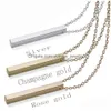 Pendant Necklaces Custom Personalized Vertical Bar Necklace Sier Engraved Date Name Pendant For Women Wedding Jewelry Anniversary Mom Dhyc9