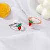 S3838 joyería de moda anillos lindos de frutas para mujeres uva manzana dulce chica dedo índice nudillo anillo