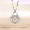 Pendant Necklaces CAOSHI Sweet Girl Heart Necklace For Daily Life Silver Color Dazzling Zirconia Accessories Engagement Ceremony Party