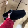 Klassische Mini Australien Tazz Hausschuhe Plattform Boot Fuzzy Mule Winter Pelz Stiefel Für Frau Warm Dicken Boden Schnee Booties Kastanie schwarz T231104