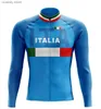 Homens camisetas Itália Equipe Ciclismo Jerseys Homem Long Seve Ciclismo Camisas Bicyc Ciclismo Roupas Kit Bike Wear Triathlon Maillot Ciclismo T231104