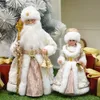 Outras festa de eventos suprimentos abxmas candy balde com russia music luxuja santa boneca boneca Navidad ano ornamentos presentes de decoração de natal para crianças menina 230404