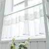 Cortina profesional de encaje blanco, cenefas de ventana transparentes, Semi varilla de punto Vintage para café, 1 para comedor, cocina, habitación, Uds.