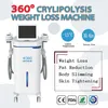 360 ° Cryo Fat Freezing Cryolipolyss Slimming Machine Support Four Handtag som arbetar tillsammans ALLT RUNDVÄNGDEGÅNGAR