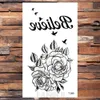 5 PC Temporary Tattoos Cute Swallow Bird Feather Temporary Stickers Flower Branch Letter Water Transfer Tattoo Women Body Chest Arm Art Tattoo Men Hand Z0403