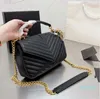 Mode Trendy Shoulder Bag Popular Womens Classic Leather Handbag V Mönster Elegant kuvertväska Kedjedesigner High End Crossbody för olika