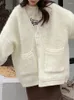 Женский трикотаж 2023, женская мода, милые эстетичные пальто Y2k, винтажные однотонные свитера с карманами в стиле Харадзюку, свободные универсальные кардиганы в стиле гранж, японский