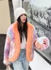 FULHO FUL ZXRYXGS Temperamento elegante cor mista casaca falsa mulher lindas jaquetas 2023 outono inverno lothing moda moda