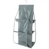 Storage Boxes Sundry Bags With Hanger Pouch Bag Pocket Hanging Closet Organizer For Wardrobe Gray Waterproof Door Wall Clear