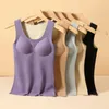 Camisoles Tanks Lady Camisetas Thermiques Vrouw Thermische Tops Naadloos Met Beha Warm Houden Cami Winter Afslanken Ondergoed