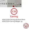 E38 S925 Pure Silver Ear Studs Spersonalizowany mody Krzyż Klowisz Inkrustowany diamentowy litera Punk Street Dance Style Kolczyki biżuterii jako prezent dla kochanków