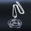 Collares colgantes Collar de cadena de pescado de loto de yoga para mujeres/hombres Collares de joyería de color plata de acero inoxidable N4067S06