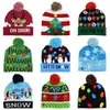 LED Christmas Hat Sweter Knitle Beanie Świąteczny Świąteczny Prezent Świąteczny dla dzieci Świąteczny Nowy Rok Dekoracje Sxjun16