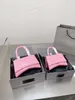 Klassisk tygväska Kvinndesigner Handväska Kohudeversion Högkvalitativ timglasväska Lyxig elegant block Makeup Bag