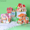 Kitchens Play Food 3D Paper Card Puzzle Handmade DIY House Villa Building Puzzle Toys for Kindergarten Education Kids GiftL231104