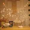 Bordslampor niclux led skrivbord dekorativt ljus mini julgran pärlor sageljus koppar tråd girland lampa för sovrum vardagsrum dekor