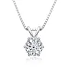 Personalizado 1ct 2ct 3ct redondo 925 prata esterlina VVS moissanite colar para mulheres com certificado gra