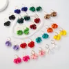 Hoop Earrings 18 Colors Fashion Acrylic Petals Flower Rose Red Dangle For Women 2023 Trend Wedding Party Brincos Jewelry Accessories