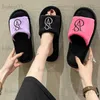 Inverno quente casa chinelos mulheres indoor sapatos mulher aconchegante macio conforto slides de pele deslizamento em design de marca luxo rosa roxo t231104