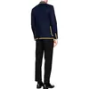 Men's Suits Blazers 2 Piece Tiger Embroidered Jacket With Black Pants Chinese Stytle Groom Tuxedos Man Wedding Prom DressJacketPants 230404