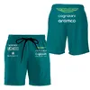 Mens Shorts Team Aston Martin Yaz Formül Bir Yarış Sürücüsü Alonso Design Beach Pants Sports 230404