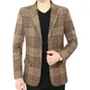 Men Blazers Suit Coats Male Business Casual Plaid Coat Brand Clothing2513