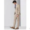 Men's Suits Men 2023 Summer Beige Custom Made Wedding Business Groomsmen Tuxedo Slim Fit Casual Man Blazer 2 Pieces