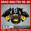 Motorcycle Fairings For SUZUKI SRAD GSXR 750 600 CC 600CC 750CC 96-00 168No.26 GSXR750 GSXR-600 96 97 98 99 00 GSX-R750 GSXR600 1996 1997 1998 1999 2000 Body yellow red