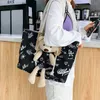 Cosmetic Bags Women's Bag Japanese Canvas Crossbody 2023 Summer Trend Bear Fashion Tote Ins Shopper Black For Women