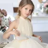 Abiti da ragazza Tulle senza maniche a strati Fiocco Principessa Fiore Matrimonio Festa Ballo Concorso di bellezza Comunione Regalo per bambini Celebrazione