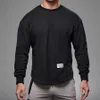 Men's T-Shirts Men Long Sleeves Letter Printed T-Shirt Fitness Outdoor Sport Running Climbing Tights Bodybuilding Muscle Gym Train Compression 230404