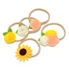 Hair Accessories Fabrics Floral Nylon Baby Headband Soft Felt Flower Crown Bands For Infants 5pcs/set 5 Styles