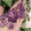 Dekorativa objekt Figurer 100500G Natural Amethyst Stones Rough Mineral Crystal Expimendecorative D DH2WL