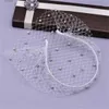 Party Masks Birdcage Veil Blusher Veil Blanc White Bandband Veil for Bridal Fascinators Face Black Net Mask Hair Bijoux Accessoires Veils GC2014