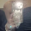 Telefon Kılıfı Moda 3D Bling Diamond Love Püskül Tutucu Yumuşak İPhone 13 12 12 14 Pro Max 11 Seksi Koruyucu Kapak 231104