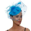 Bride Wedding Mesh Hair Accessories Fashion Hair Hoops Headwear Feather Top Hat Hair Clips