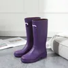 Women Designer Rainboots C Wellies Fashion Waterproof Non-slip Knight Boots Same As Stars Rain Boots White Purple