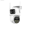 شاشات الأطفال 6MP 1296P APP APP DUAL LENS WIRELESS PTZ IP DOME CAMERA CAMERALE CALLE AI Humanoid Detection Security CCTV مراقبة الطفل Q231104