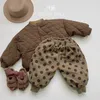 Broek Herten Jonmi 2023 Winter Baby Jongens Stippen Cross Broek Koreaanse Stijl Corduroy Dikker Peuters Kids Warm