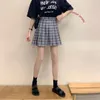 Kjolar kvinnor veck harajuku preppy stil rutig mini söta japanska skoluniformer damer jupe kawaii saia faldas 230404