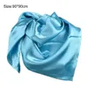 Sarongs Fashion Head Wrap Elegant Appearance Popular Good Drape Solid Color Satin Big Square Scarf P230403