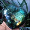 Dekoratif Nesneler Figürinler Labradorite Kalp Moonstone Pozitif Enerji Reiki Gems Kristal Şifa Damlası Ev Bahçesi Deco DH7RB