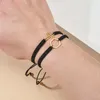 Braccialetti con ciondoli ZMZY Fashion Charms in acciaio inossidabile fai-da-te Catena a corda Gioielli geometrici incrociati per regali da donna