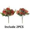 Kwiaty dekoracyjne 2pcs różowy jedwabny jedwabny piwonia sztuczna hortensja bukiet panna młoda Fałszywy kwiat na wesele przyjęcie domowe dekoracja ogrodowa