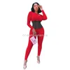 Designer de malha com nervuras macacões mulheres outono inverno bodycon macacão manga longa bandagem macacões uma peça outfits macacões magros leggings casuais