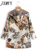 New Women Winter Warm Floral Hooded Jacket Flower Print Hoody Vintage Oversized Coats Winter Padded Jacket Women Parkas