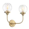 Duvar lambası Permo Sconce 2- 5.9 "Yuvarlak Globe Berrak Cam Gölgeli Yatak Odası Oturma Odası Banyo Koridoru