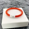 Bangle Ceramic Magnetic Buckle Digital 11 Bracelet MMSIX Orange Leather Crack Bangles Italian Brand Style Neutral Jewelry Accessories