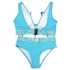 Fato de banho feminino separado de cor sólida sexy resort moda praia