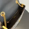 Projektant mody ramię Crossbody Jacquard ze skóry z łańcuchem damskim vintage złotą metalową torbę z torbą presbyte bagietką